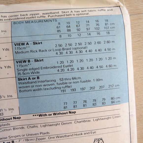 Vintage 80s McCalls 7906 Miss 8 Western Mod Full Tired Midi Skirt 2 Styles CUT - Picture 5 of 16